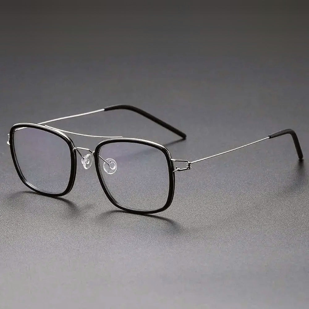 Chashma Ochki Unisex Full Rim Square Double Bridge Acetate Titanium Eyeglasses 138185 — view 1 | Chashma Ochki at FuzWeb