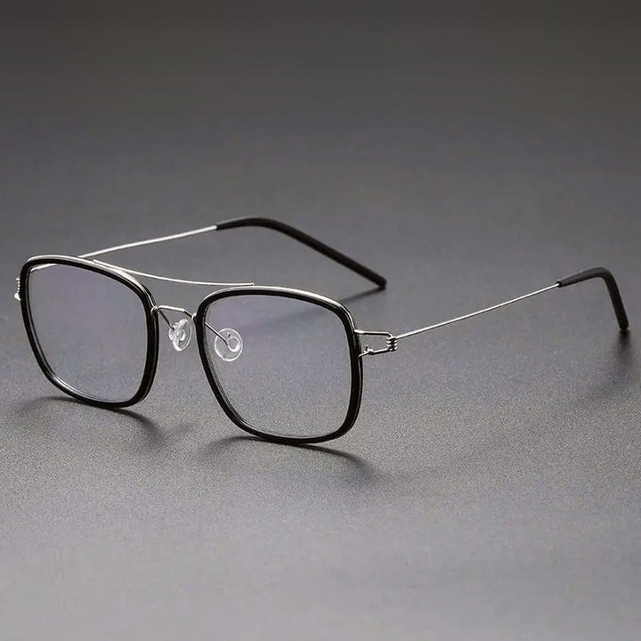 Chashma Ochki Unisex Full Rim Square Double Bridge Acetate Titanium Eyeglasses 138185 — view 1 | Chashma Ochki at FuzWeb