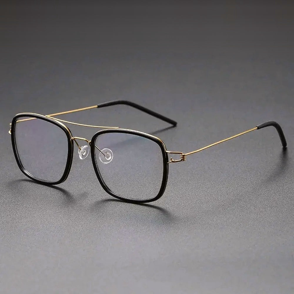 Chashma Ochki Unisex Full Rim Square Double Bridge Acetate Titanium Eyeglasses 138185 — view 8 | Chashma Ochki at FuzWeb
