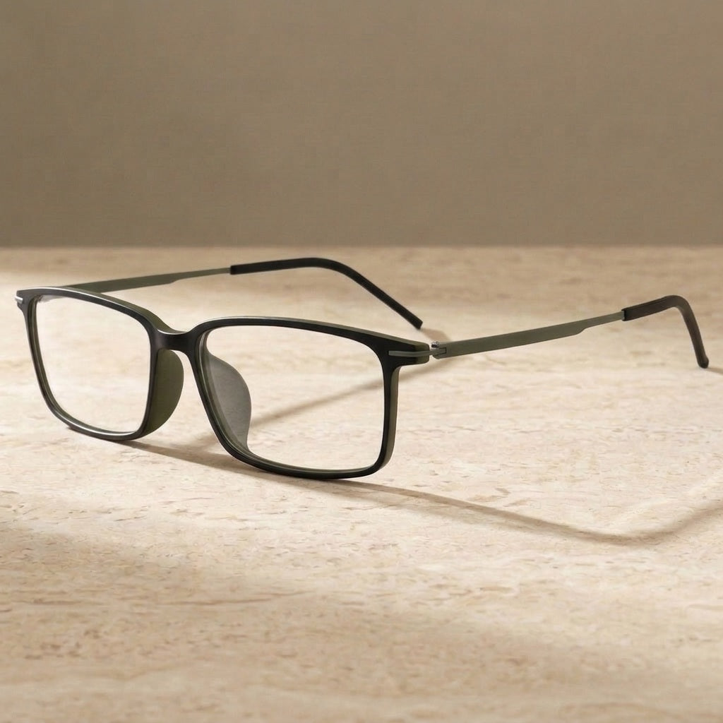 Chashma Ochki Unisex Full Rim Square Ultem Tr 90 Stainless Steel Eyeglasses 2601 - Gray — view 2 | Chashma Ochki at FuzWeb