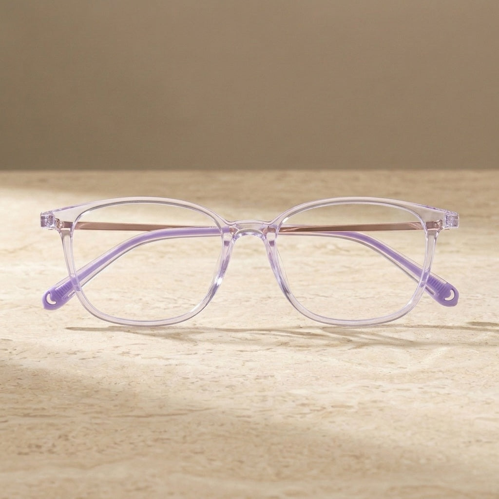 Chashma Ochki Women's Full Rim Square Tr 90 Alloy Eyeglasses 318079 - Transparent Purple — view 1 | Chashma Ochki at FuzWeb