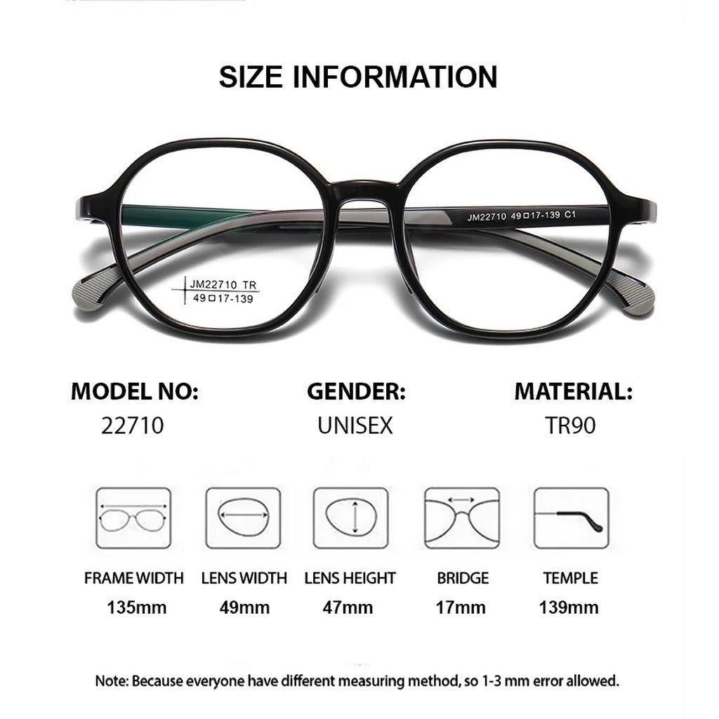 Chashma Ochki 322710 Eyeglasses — Frame Dimensions and Sizing Chart