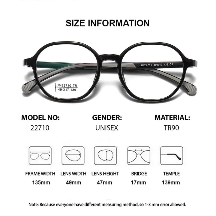 Chashma Ochki 322710 Eyeglasses — Frame Dimensions and Sizing Chart