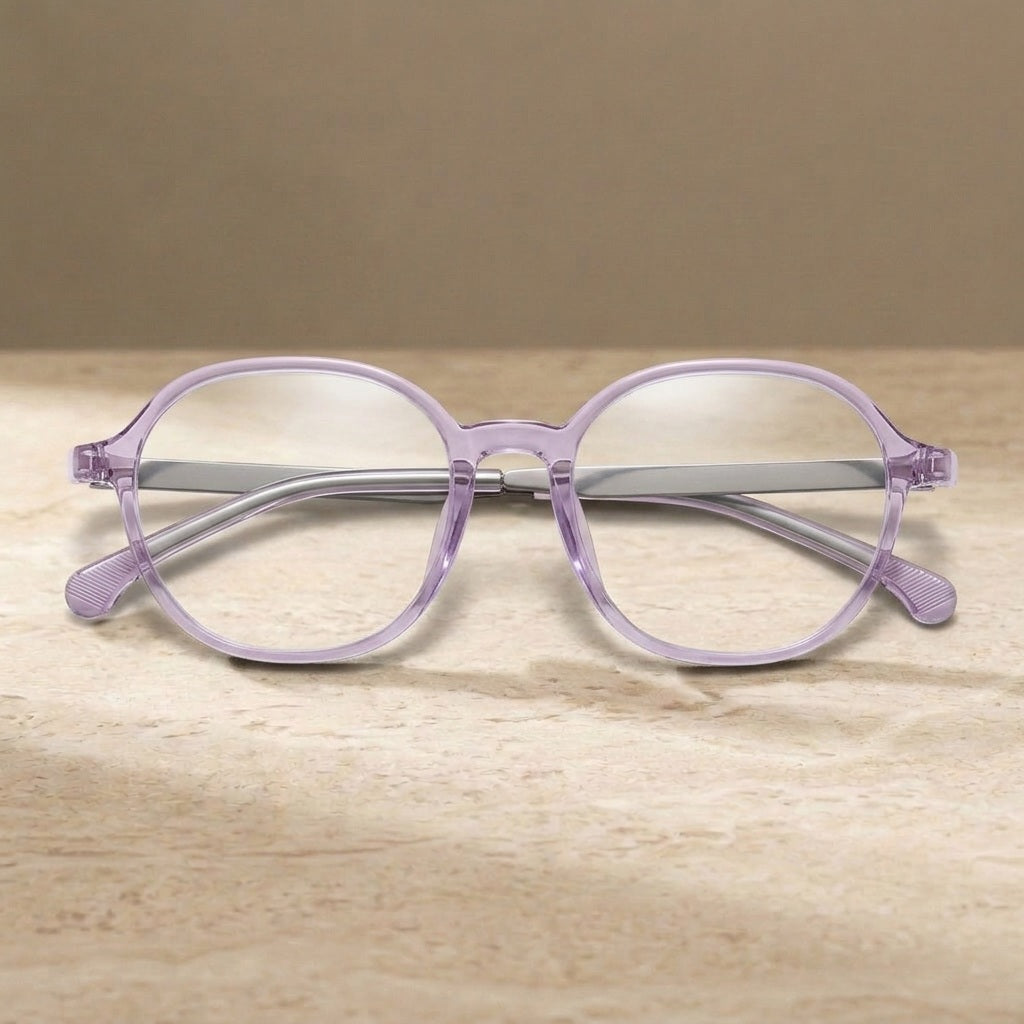 Chashma Ochki 322710 Transparent Purple Eyeglasses — view 4 | FuzWeb