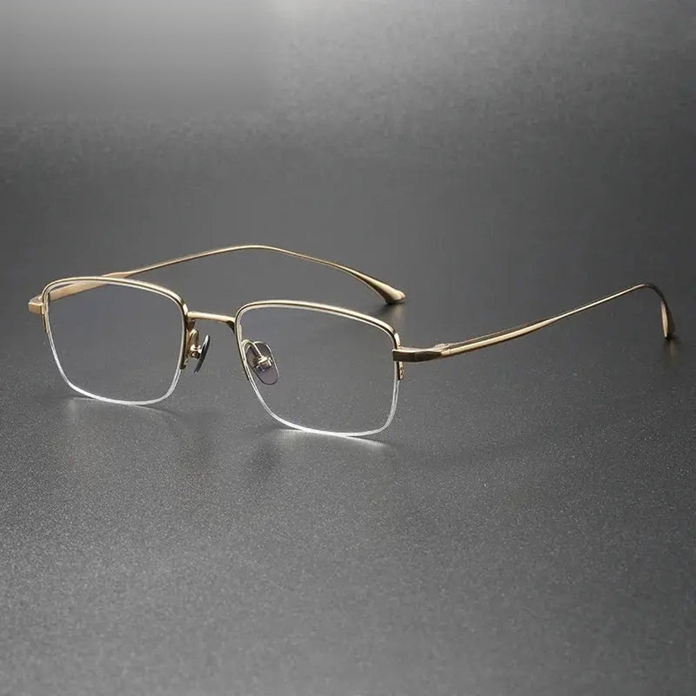 Chashma Ochki Women's Semi Rim Square Titanium Eyeglasses 355019 — view 1 | Chashma Ochki at FuzWeb