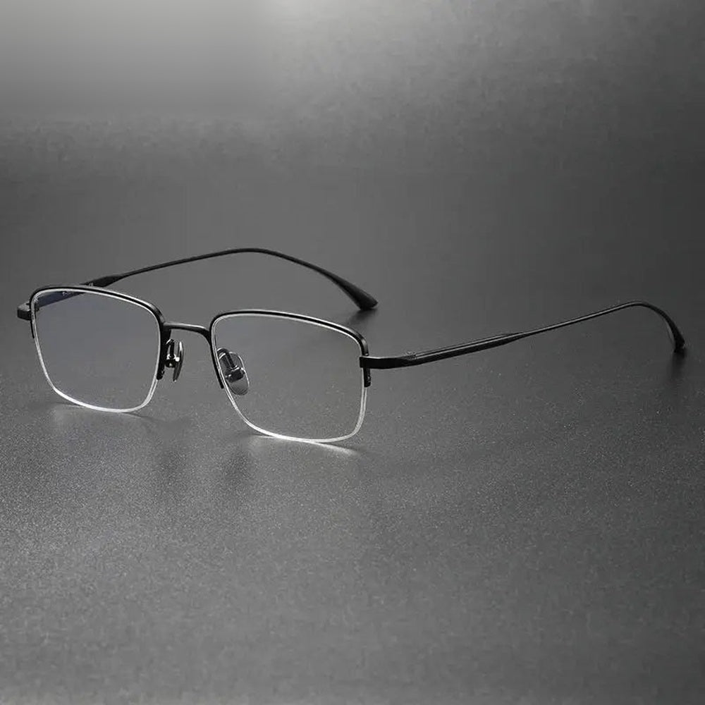 Chashma Ochki Women's Semi Rim Square Titanium Eyeglasses 355019 — view 2 | Chashma Ochki at FuzWeb