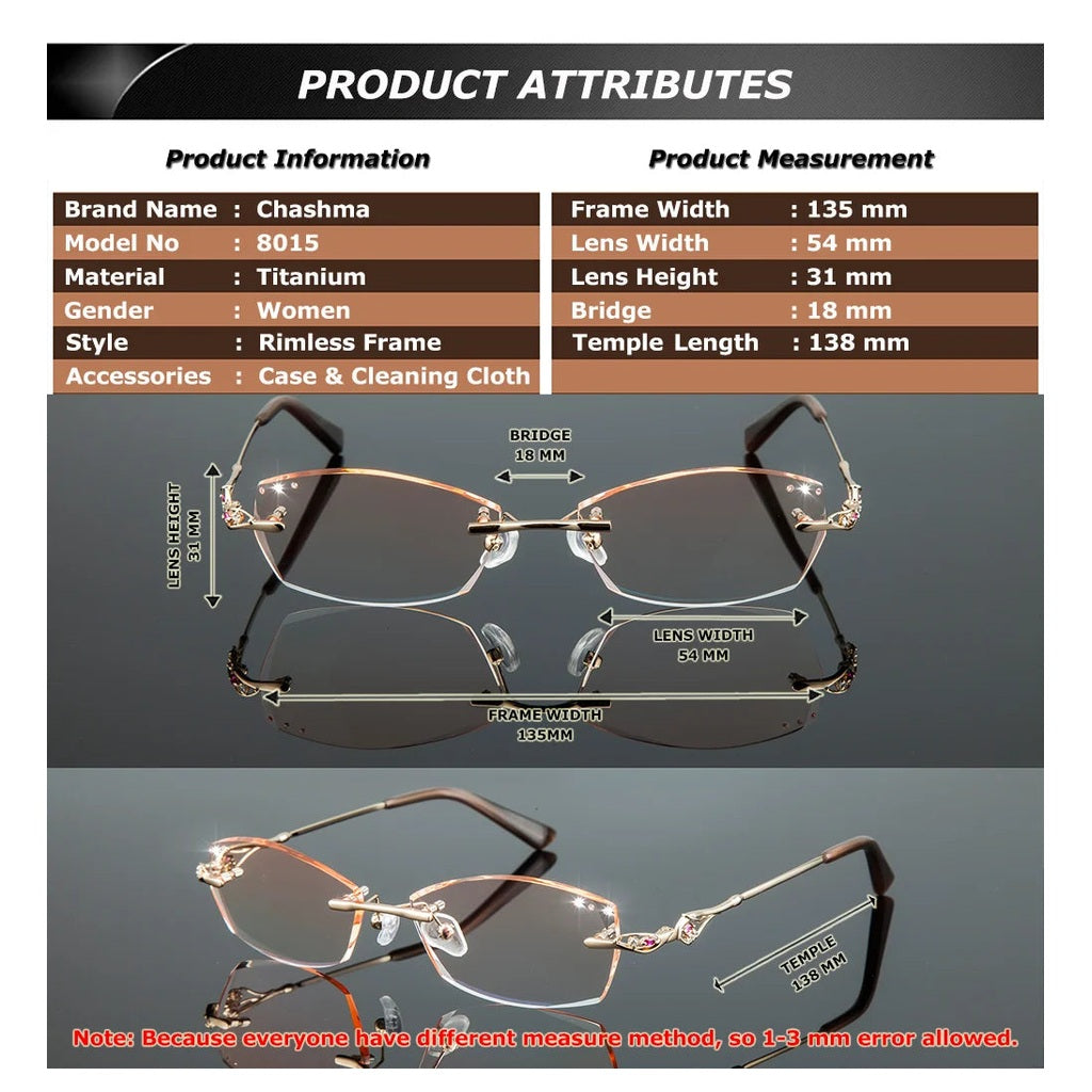 Chashma Ochki 80159 Eyeglasses — Frame Dimensions and Sizing Chart