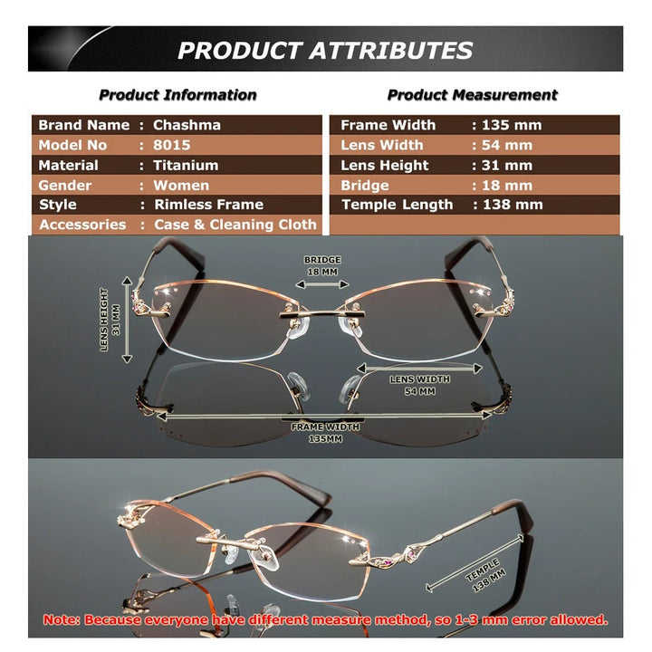 Chashma Ochki 80159 Eyeglasses — Frame Dimensions and Sizing Chart