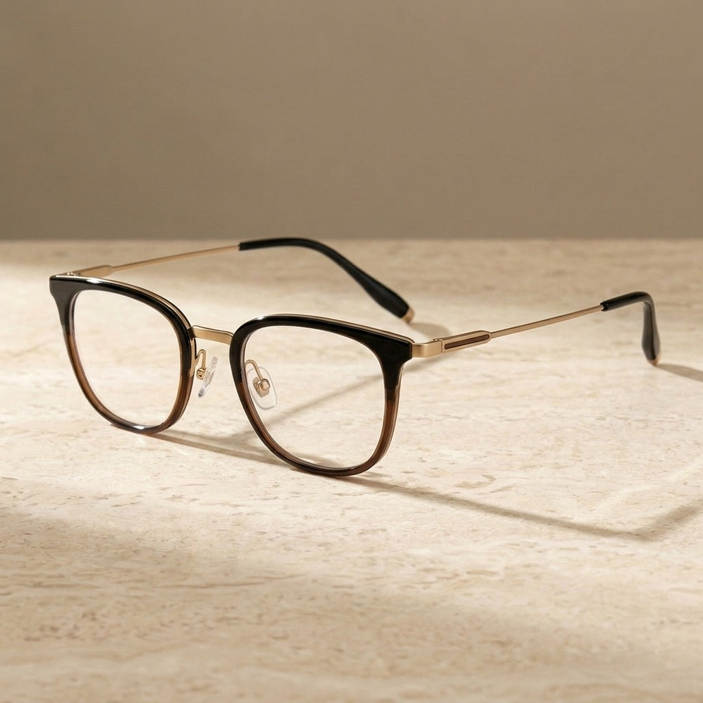 Chashma Ochki 802506 Black Gold-Coffee Eyeglasses — view 1 | FuzWeb
