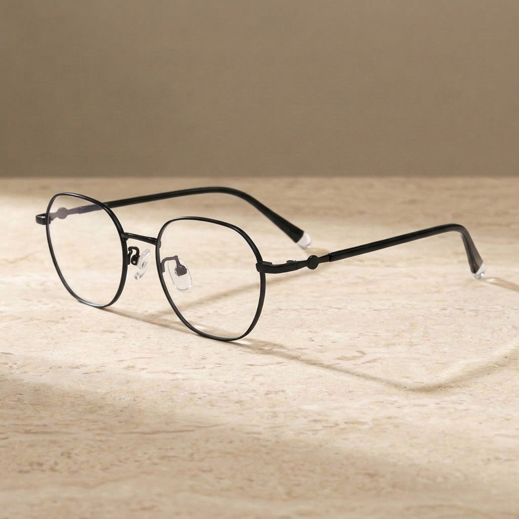 Chashma Ochki 881028 Polygon Eyeglasses in Black — view 3 | Chashma Ochki at FuzWeb