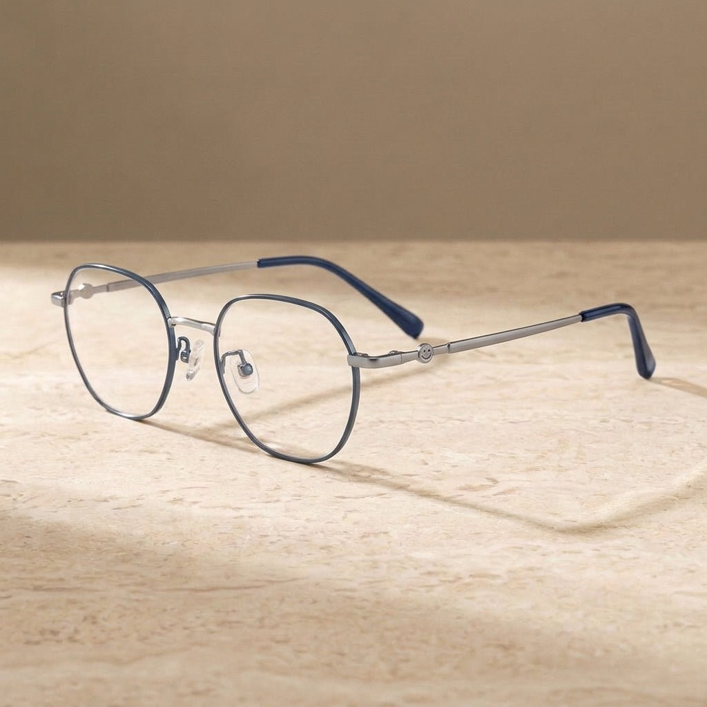 Chashma Ochki 881028 Polygon Eyeglasses in Blue — view 4 | Chashma Ochki at FuzWeb