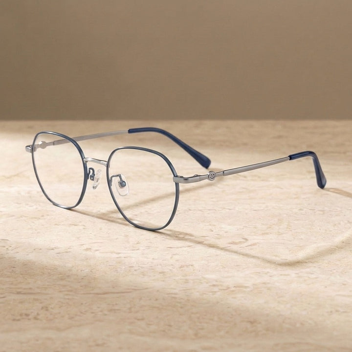 Chashma Ochki 881028 Polygon Eyeglasses in Blue — view 4 | Chashma Ochki at FuzWeb