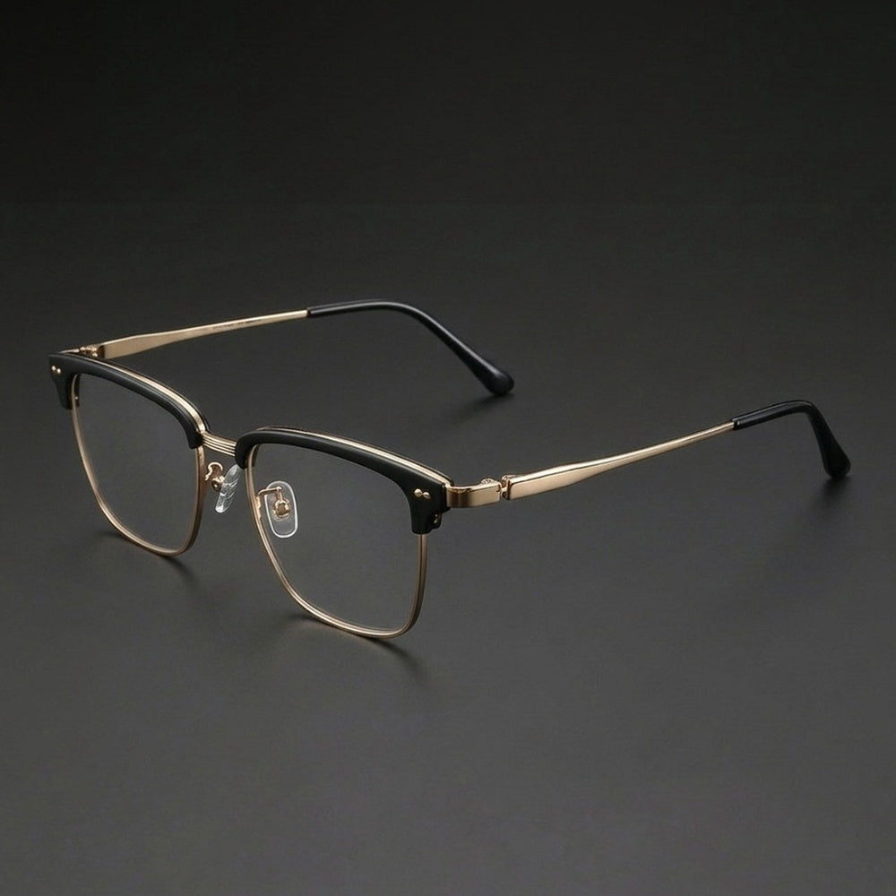Chashma Ochki Men's Full Rim Square Acetate Titanium Eyeglasses 881079 — view 2 | Chashma Ochki at FuzWeb