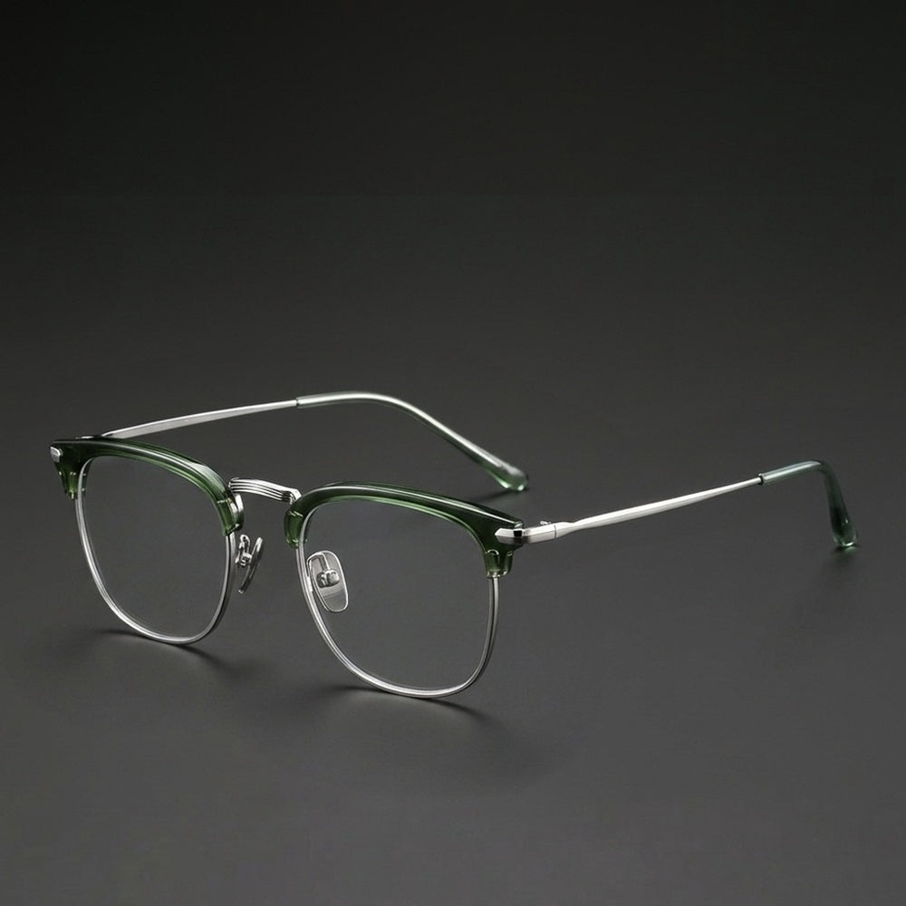 Chashma Ochki Men's Full Rim Square Titanium Acetate Eyeglasses 881902 — view 1 | Chashma Ochki at FuzWeb