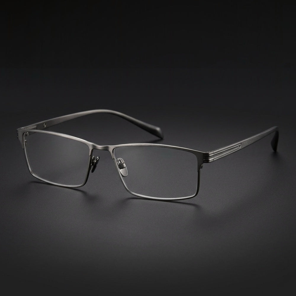 Chashma Ochki Men's Full Rim Square Titanium Alloy Eyeglasses 889282 — view 1 | Chashma Ochki at FuzWeb