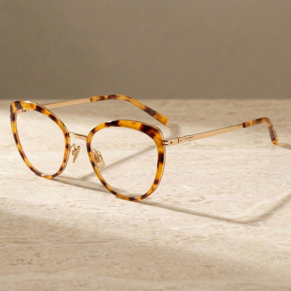 Chashma Ochki Women's Full Rim Square Cat Eye Acetate Alloy Eyeglasses 8908 - C3 — view 2 | Chashma Ochki at FuzWeb