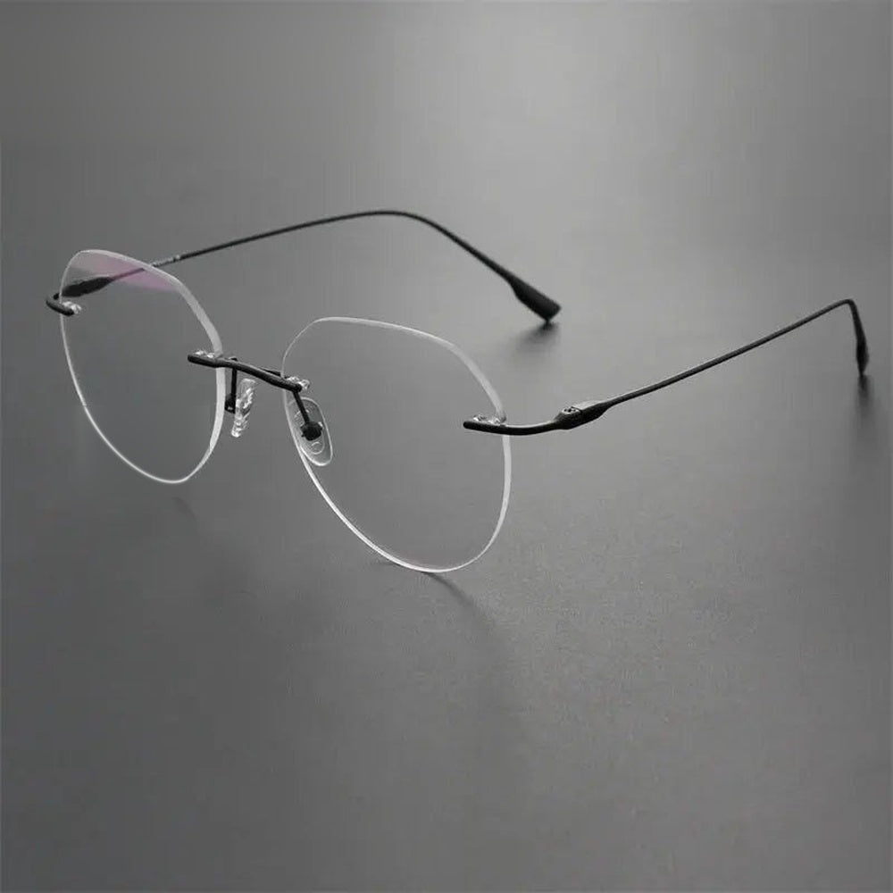 Chashma Ochki Women's Rimless Flat Top Round Titanium Eyeglasses 896611 — view 2 | Chashma Ochki at FuzWeb