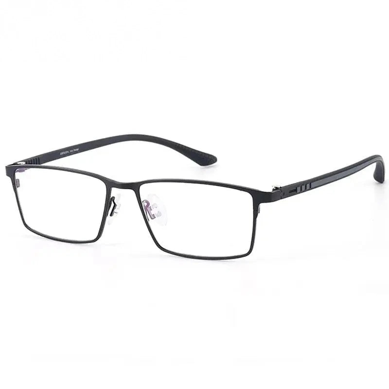 Chashma Ochki Men's Full Rim Square Alloy Eyeglasses 9386 - Black