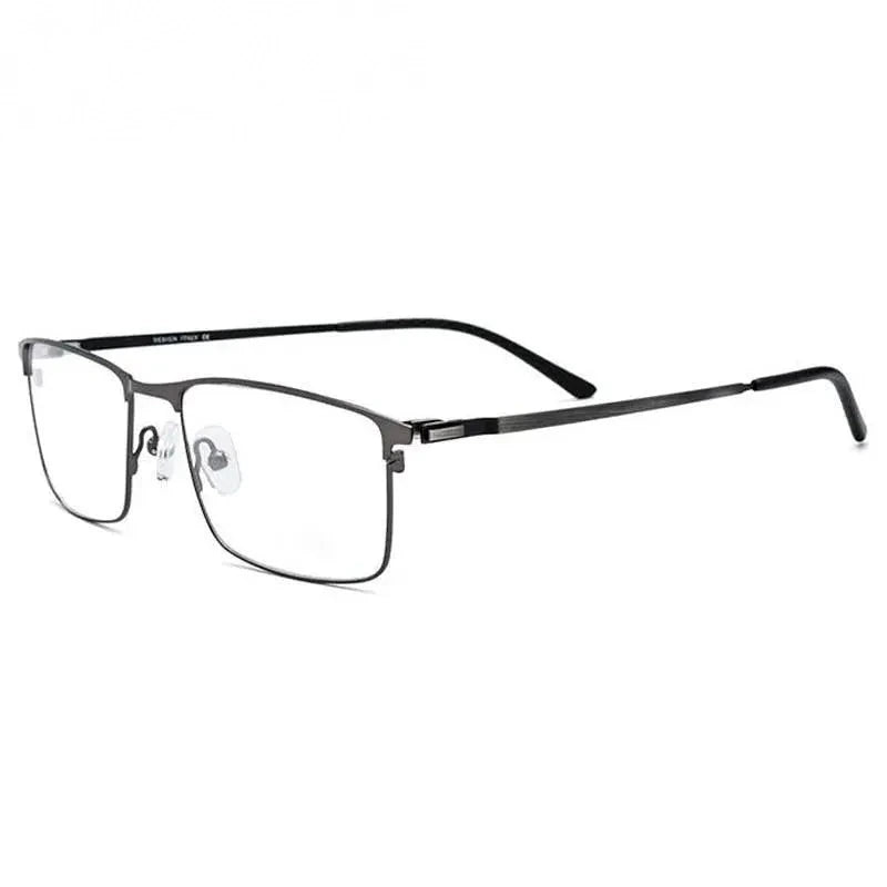 Chashma Ochki Men's Full Rim Square Titanium Alloy Eyeglasses 9847 - Gray