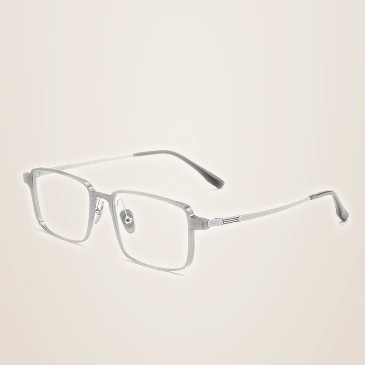 Chashma Ochki Men's Full Rim Square Tr 90 Titanium Eyeglasses Clip On Sunglasses 39909 - Gray Silver