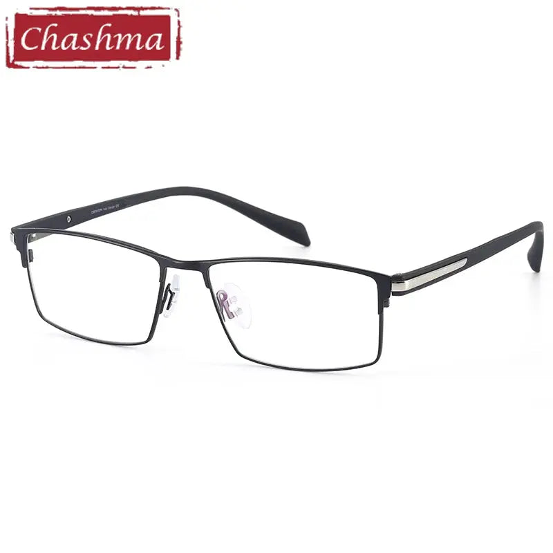 Chashma Ochki Men's Full Rim Square Titanium Alloy Eyeglasses 889282 - Gray