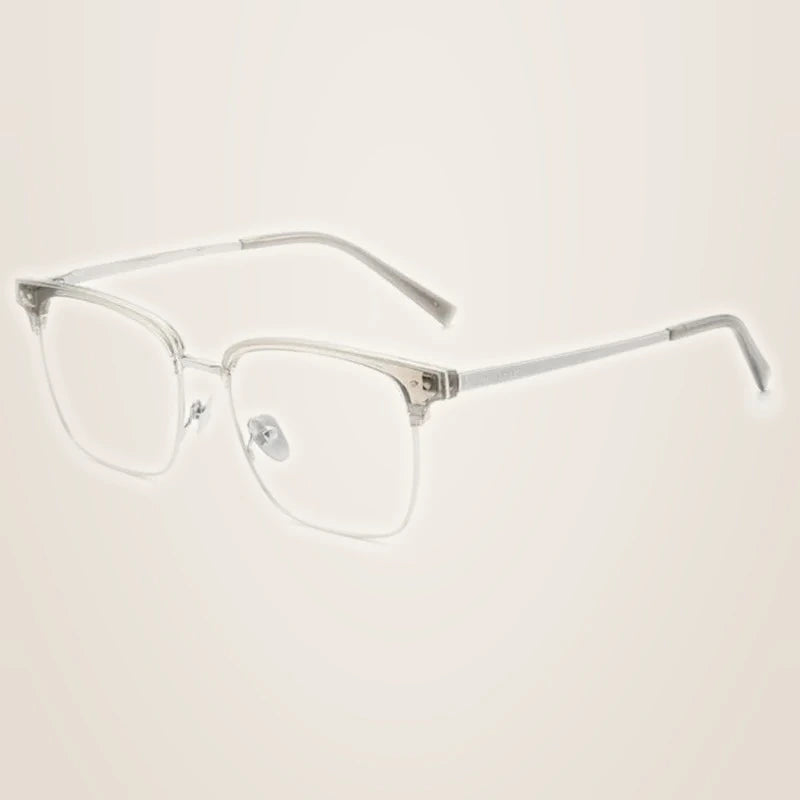 Chashma Ochki Unisex Full Rim Big Square Titanium Tr 90 Eyeglasses 881036 - Light Brown