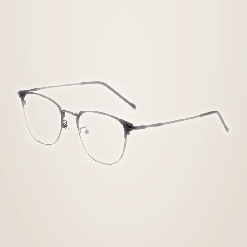 Chashma Ochki Unisex Full Rim Oval Square Alloy Eyeglasses 883389 - Black