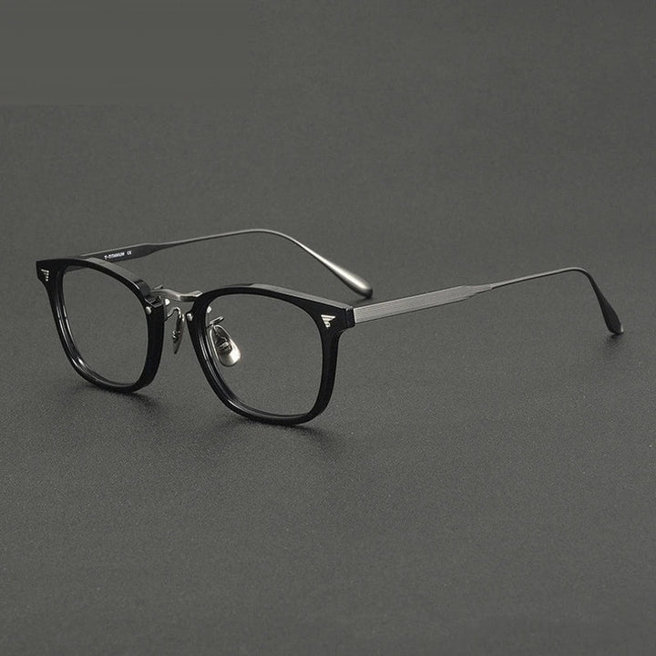 Chashma Ochki Unisex Full Rim Square Acetate Titanium Eyeglasses 881554 — view 3 | Chashma Ochki at FuzWeb