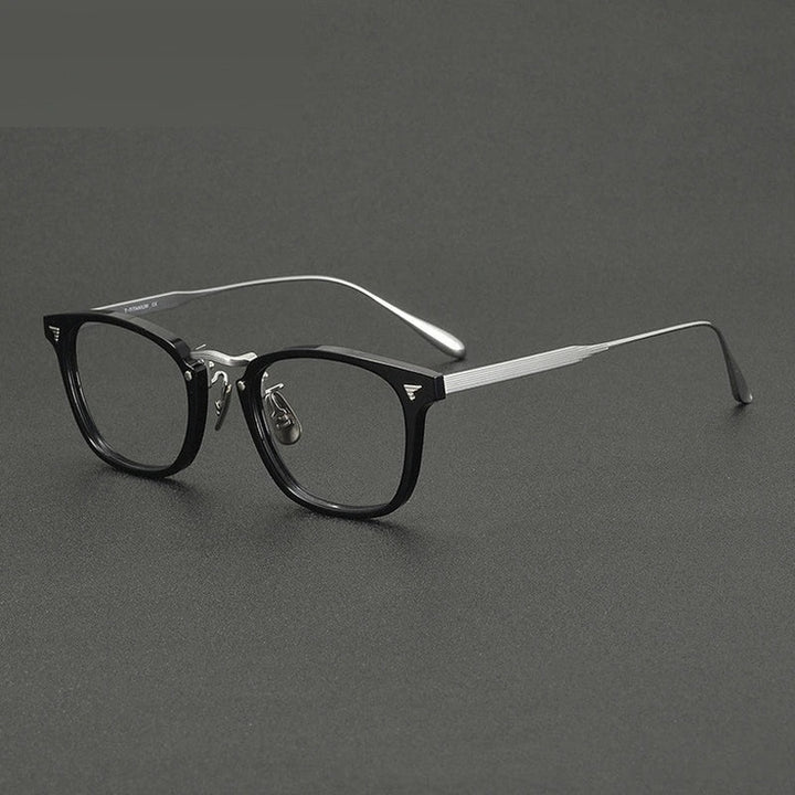 Chashma Ochki Unisex Full Rim Square Acetate Titanium Eyeglasses 881554 — view 5 | Chashma Ochki at FuzWeb