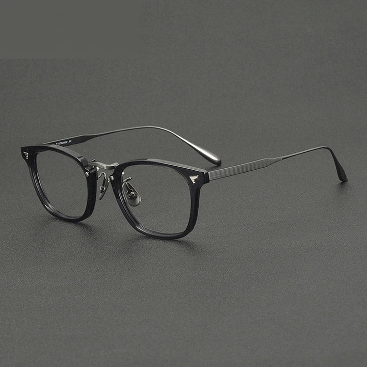 Chashma Ochki Unisex Full Rim Square Acetate Titanium Eyeglasses 881554 — view 4 | Chashma Ochki at FuzWeb