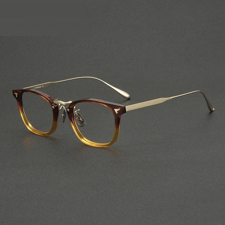 Chashma Ochki Unisex Full Rim Square Acetate Titanium Eyeglasses 881554 — view 2 | Chashma Ochki at FuzWeb
