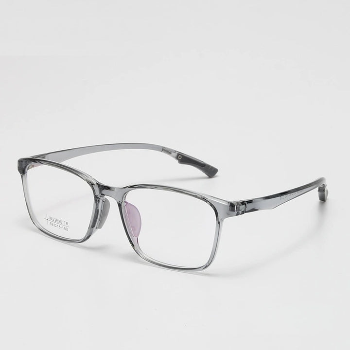 Chashma Ochki Unisex Full Rim Square Brow Line Tr 90 Eyeglasses 822696 - Transparent Gray