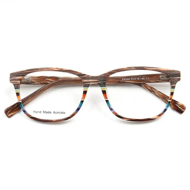 Chashma Ochki Unisex Full Rim Square Cat Eye Acetate Eyeglasses 9224 - C1