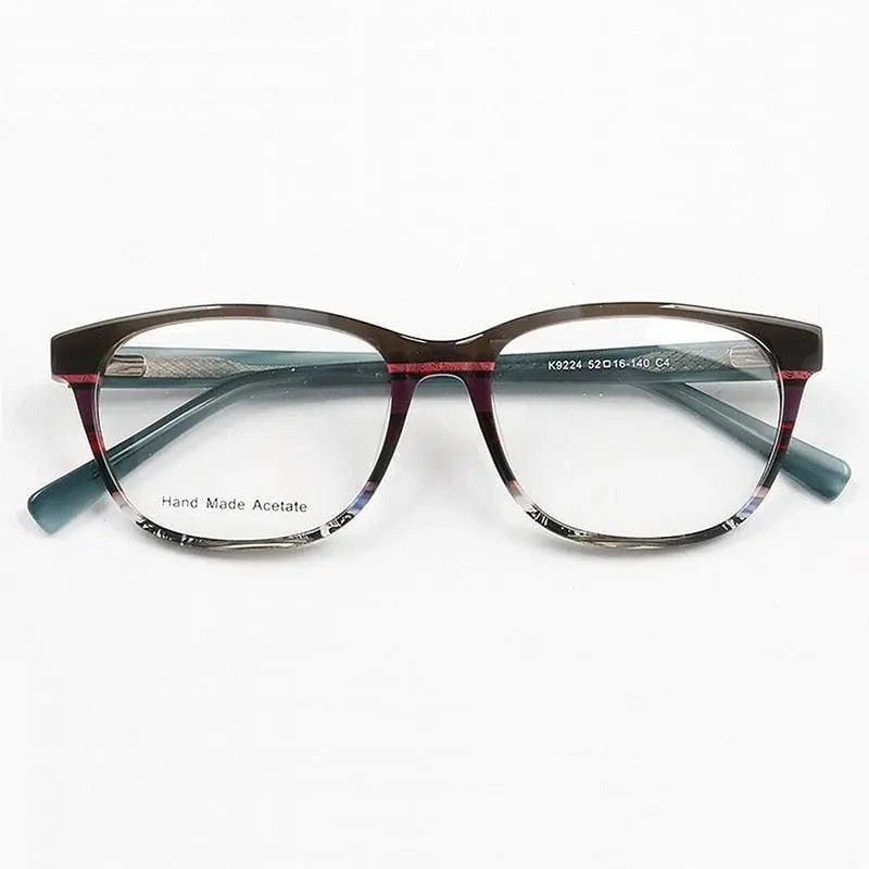 Chashma Ochki Unisex Full Rim Square Cat Eye Acetate Eyeglasses 9224 - C4