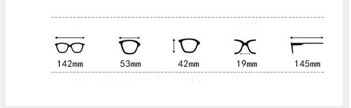 Chashma Ochki Unisex Full Rim Square Double Bridge Titanium Eyeglasses 4422 - Size Chart