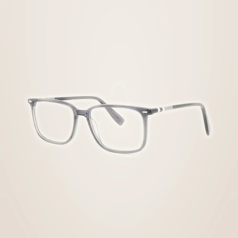 Chashma Ochki Unisex Full Rim Square Rectangle Acetate Eyeglasses 9021 - Gray