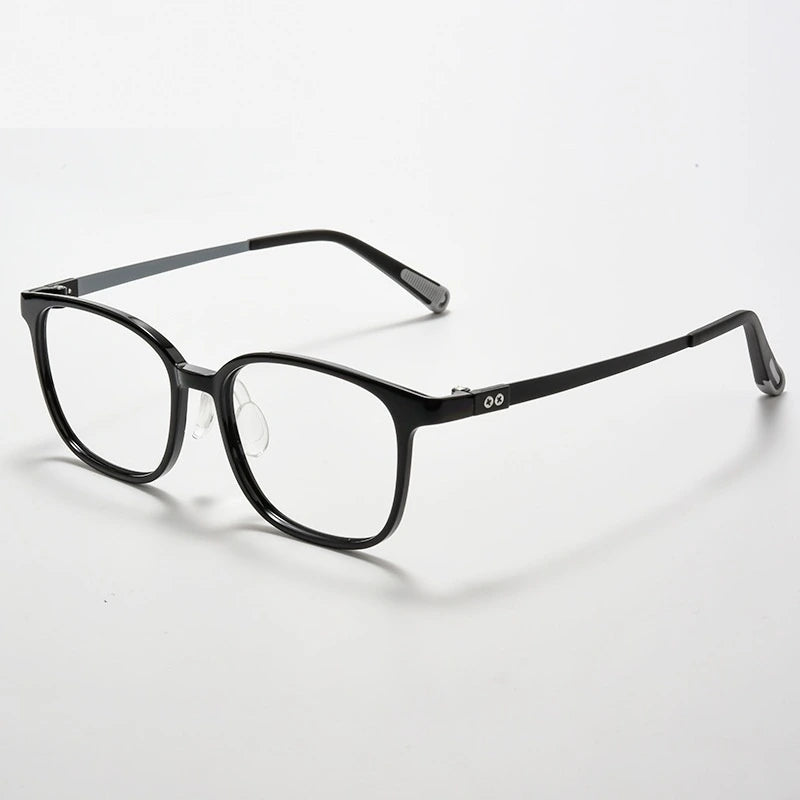 Chashma Ochki Unisex Full Rim Square Tr 90 Titanium Eyeglasses 699905 - Black