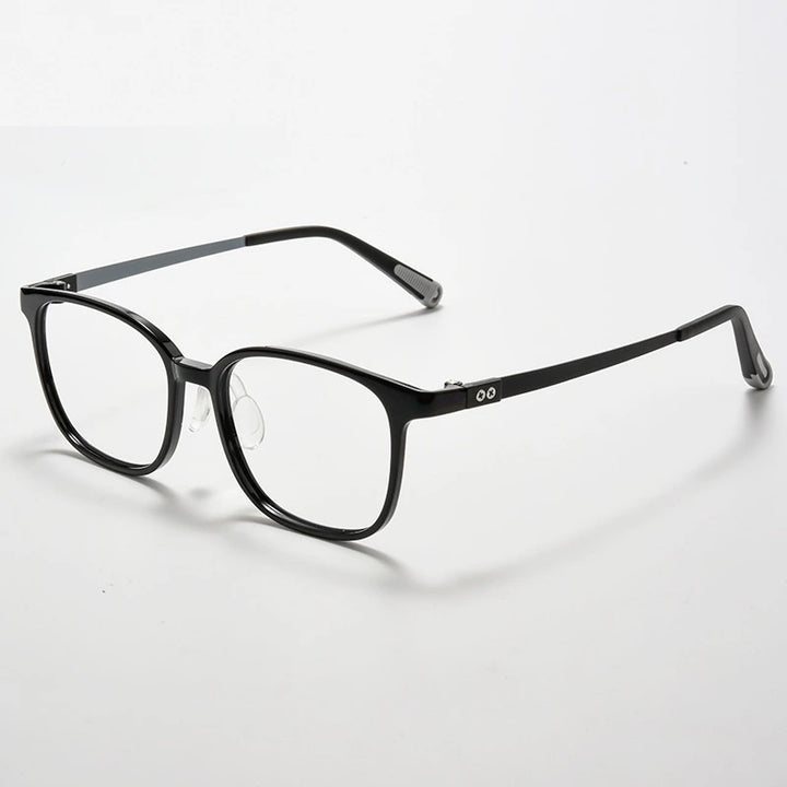 Chashma Ochki Unisex Full Rim Square Tr 90 Titanium Eyeglasses 699905 - Black