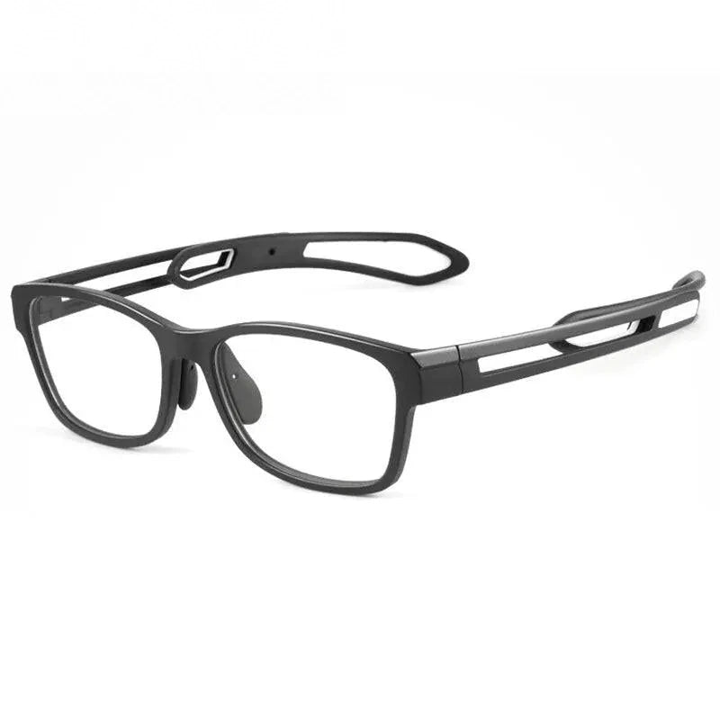 Chashma Ochki Unisex Full Rim Square Tr 90 Titanium Sport Eyeglasses 1927 - Black
