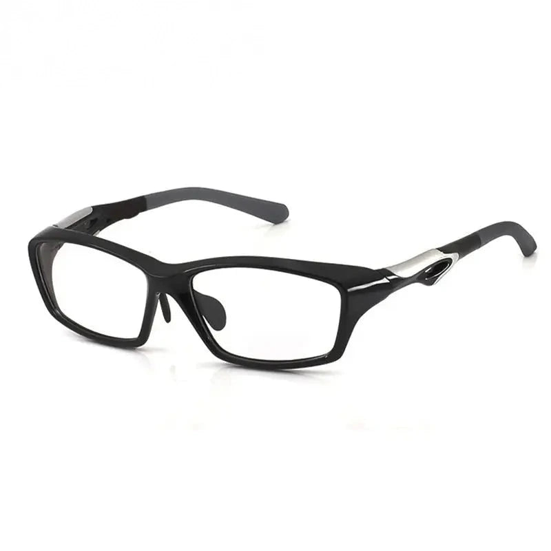 Chashma Ochki Unisex Full Rim Square Tr 90 Titanium Eyeglasses 318021 - Black with Gray