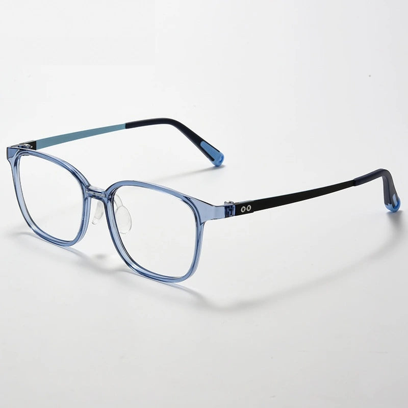 Chashma Ochki Unisex Full Rim Square Tr 90 Titanium Eyeglasses 699905 - Blue