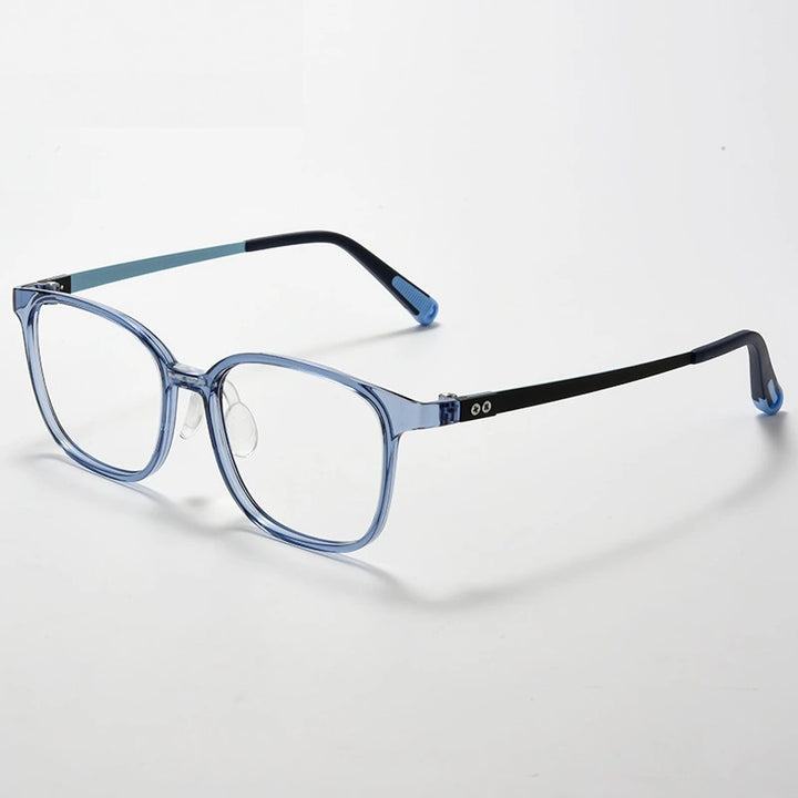 Chashma Ochki Unisex Full Rim Square Tr 90 Titanium Eyeglasses 699905 - Blue