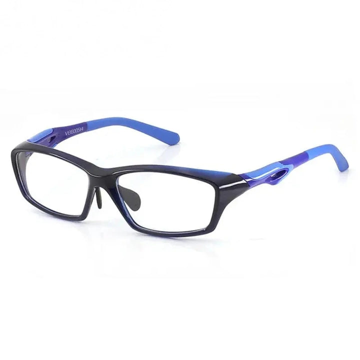 Chashma Ochki Unisex Full Rim Square Tr 90 Titanium Eyeglasses 318021 - Blue