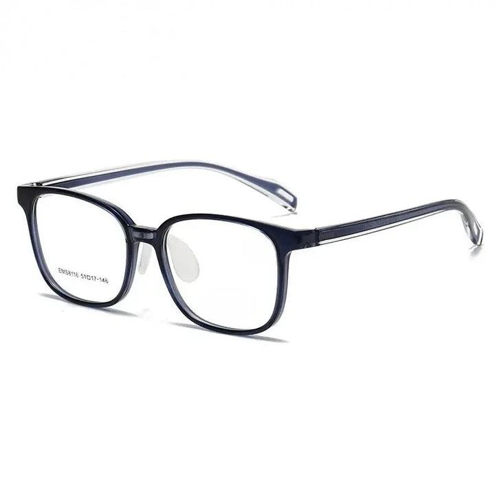 Chashma Ochki Unisex Full Rim Square Tr 90 Titanium Eyeglasses 938116 - Dark Blue