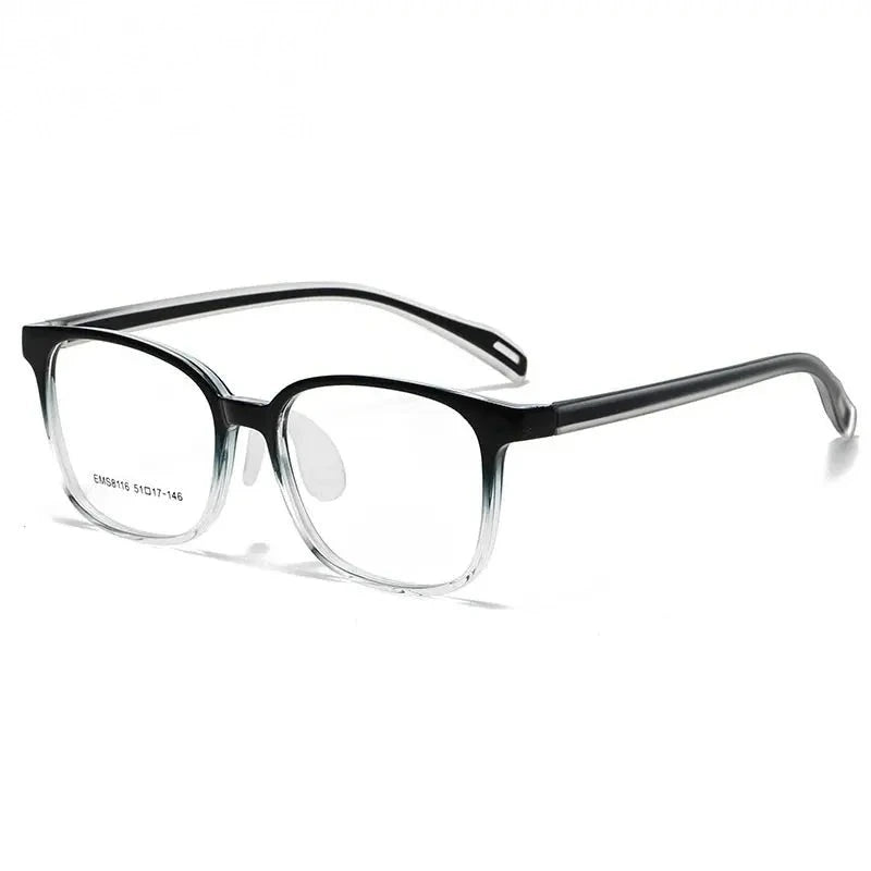 Chashma Ochki Unisex Full Rim Square Tr 90 Titanium Eyeglasses 938116 - Gradient Black
