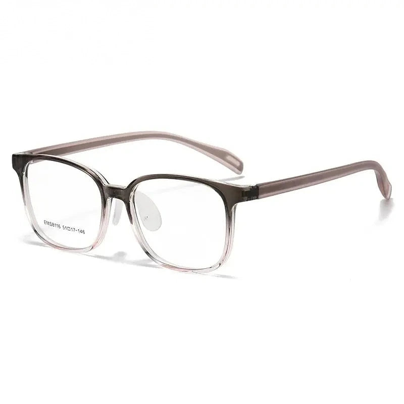 Chashma Ochki Unisex Full Rim Square Tr 90 Titanium Eyeglasses 938116 - Gradient Brown