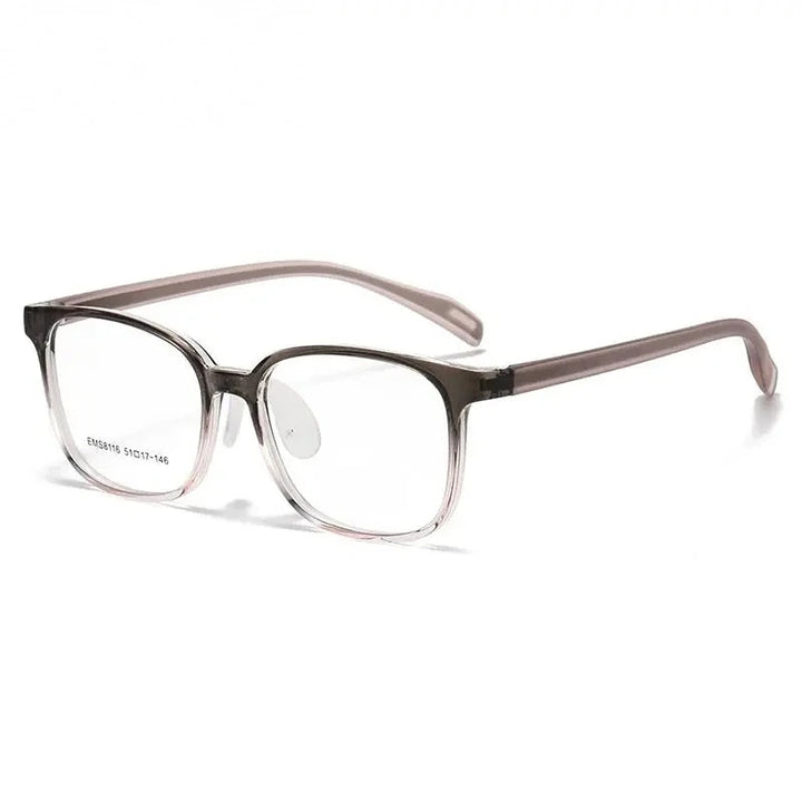 Chashma Ochki Unisex Full Rim Square Tr 90 Titanium Eyeglasses 938116 - Gradient Brown