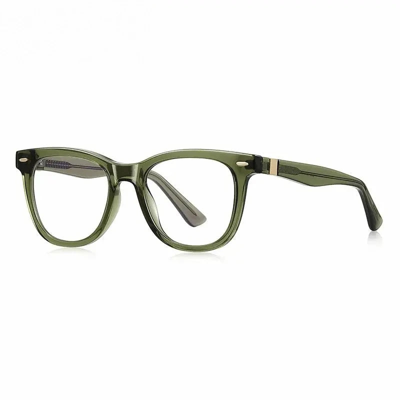 Chashma Ochki Unisex Full Rim Square Tr 90 Titanium Eyeglasses 882230 - Green