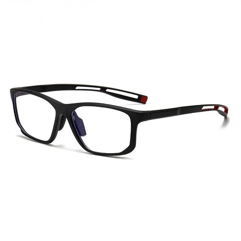 Chashma Ochki Unisex Full Rim Square Tr 90 Titanium Eyeglasses 883001 - Matte Black