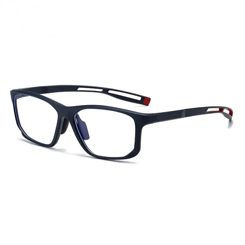 Chashma Ochki Unisex Full Rim Square Tr 90 Titanium Eyeglasses 883001 - Matte Blue
